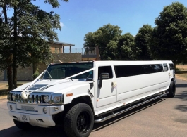 White Stretch Hummer for weddings and events in Oxford